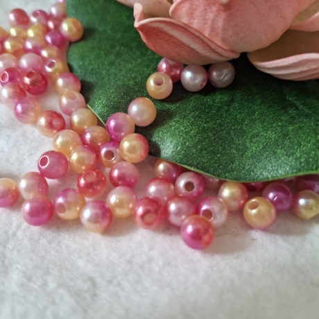 Perlen, Acryl-Perlen, Orange,rosa,pink