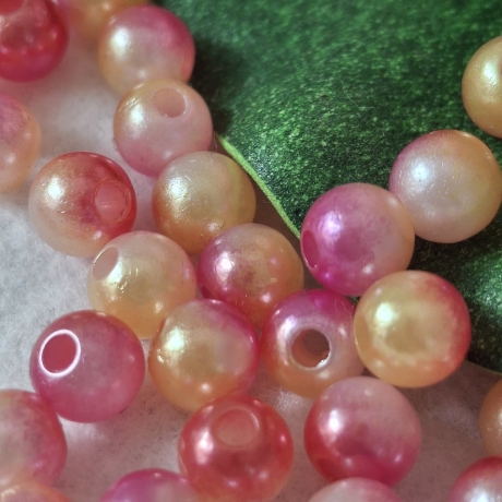 Perlen, Acryl-Perlen, Orange,rosa,pink