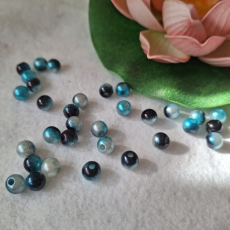 Perlen, Acryl-Perlen,  bunt blau
