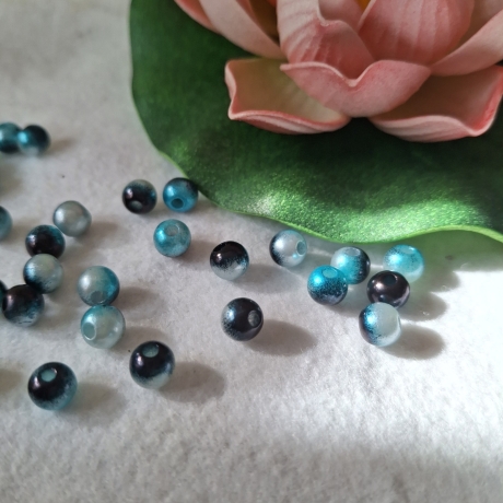 Perlen, Acryl-Perlen,  bunt blau