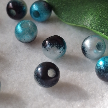 Perlen, Acryl-Perlen,  bunt blau