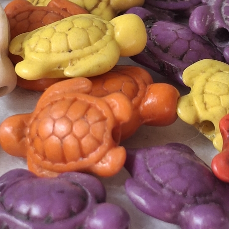 Perlen,  Magnesitperlen, synthetisch,  Schildkröte 