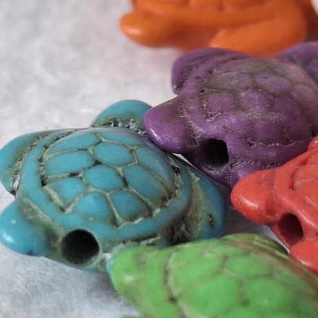 Perlen,  Magnesitperlen, synthetisch,  Schildkröte 