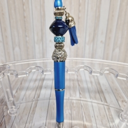 Kugelschreiber Perlen BLAU Geschenkidee Mitbringsel
