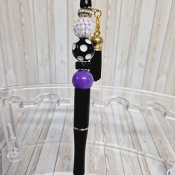 Kugelschreiber Perlen LILA/SCHWARZ Geschenkidee Mitbringsel