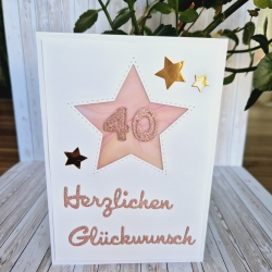 Karte zum 40.Geburtstag Geburtstagskarte Zahlenkarte
