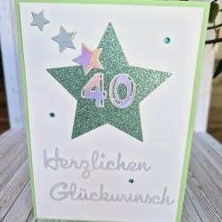 Karte zum 40.Geburtstag Geburtstagskarte Zahlenkarte