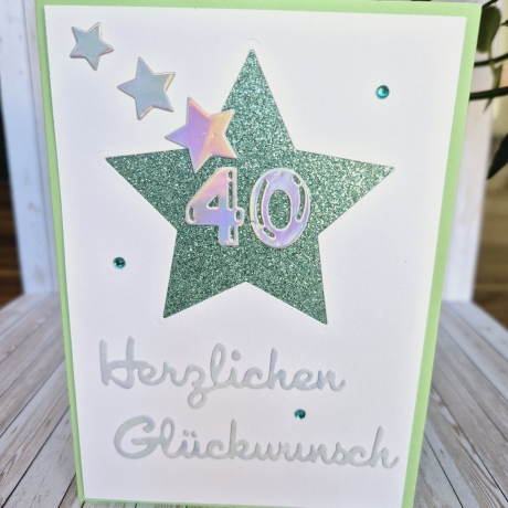 Karte zum 40.Geburtstag Geburtstagskarte Zahlenkarte