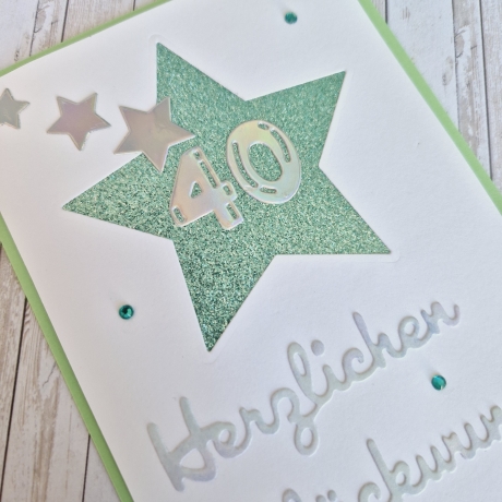 Karte zum 40.Geburtstag Geburtstagskarte Zahlenkarte