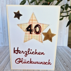 Karte zum 40.Geburtstag Geburtstagskarte Zahlenkarte