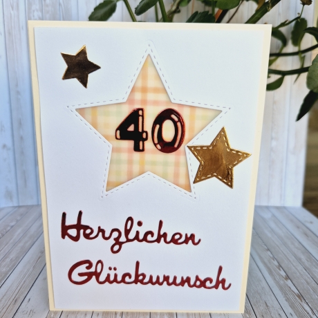 Karte zum 40.Geburtstag Geburtstagskarte Zahlenkarte