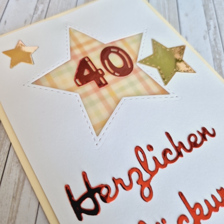 Karte zum 40.Geburtstag Geburtstagskarte Zahlenkarte