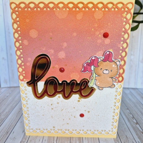 Karte Liebe Freundschaft LOVE Teddy