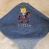 Babybadetuch Kapuzenhandtuch König Ritter stahl-dunkelblau W1809 
