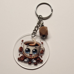 transparenter Acryl Anhänger Kaffee Motiv