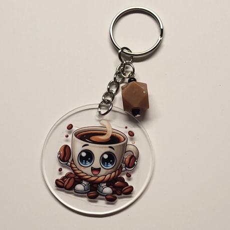 transparenter Acryl Anhänger Kaffee Motiv