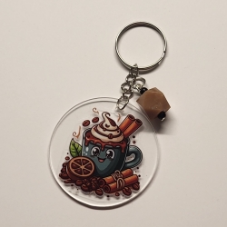 transparenter Acryl Anhänger Kaffee Motiv