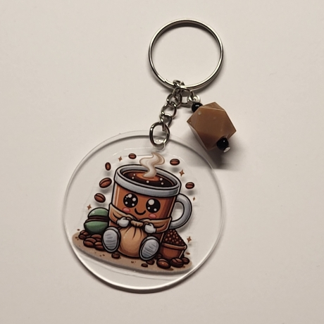 transparenter Acryl Anhänger Kaffee Motiv