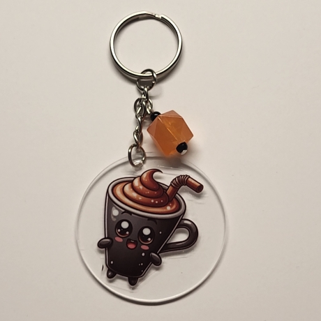 transparenter Acryl Anhänger Kaffee Motiv