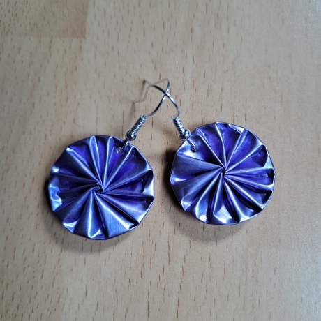 Ohrringe aus Kaffeekapseln, lila, Upcycling