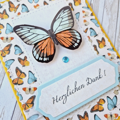 Danksagung Karte Herzlichen Dank mit Schmetterling
