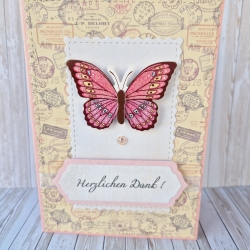 Danksagung Karte Herzlichen Dank mit Schmetterling