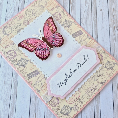 Danksagung Karte Herzlichen Dank mit Schmetterling