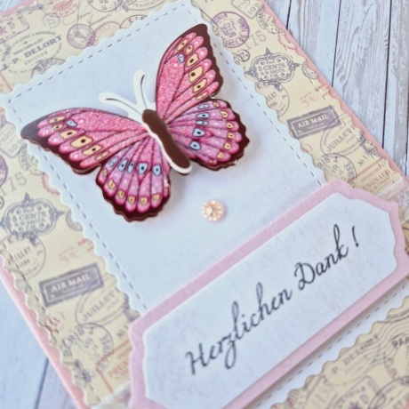 Danksagung Karte Herzlichen Dank mit Schmetterling