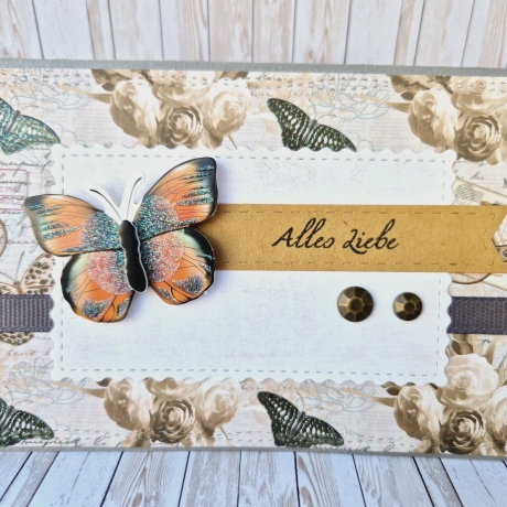 Geburtstagskarte Glückwunschkarte Alles Liebe mit Schmetterling