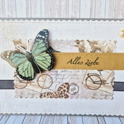 Geburtstagskarte Glückwunschkarte Alles Liebe mit Schmetterling