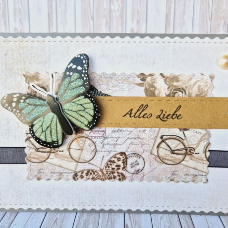 Geburtstagskarte Glückwunschkarte Alles Liebe mit Schmetterling