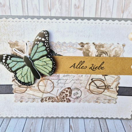 Geburtstagskarte Glückwunschkarte Alles Liebe mit Schmetterling