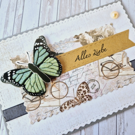 Geburtstagskarte Glückwunschkarte Alles Liebe mit Schmetterling