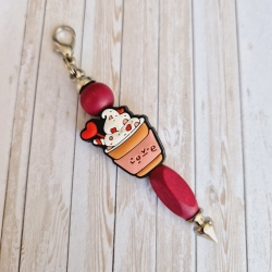 Schlüsselanhänger Kakao Sahne Herz Geschenkidee 