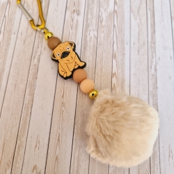 Schlüsselanhänger aus Silikonperlen Hund