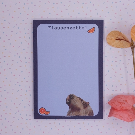 Notizblock Flausenzettel mit Capybara