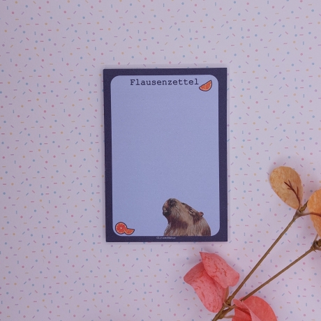 Notizblock Flausenzettel mit Capybara
