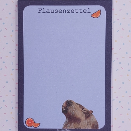 Notizblock Flausenzettel mit Capybara