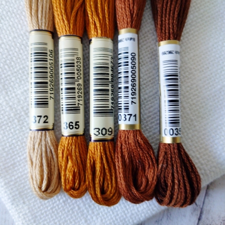 Anchor Sticktwist beige/goldbraun 5 Stränge Set