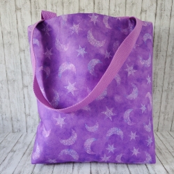 Shopper Marie Mond/Sterne lila/violett