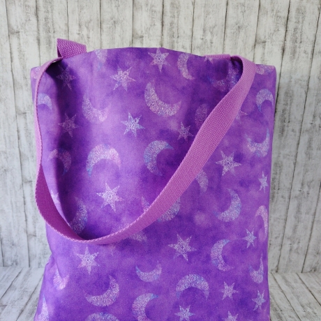 Shopper Marie Mond/Sterne lila/violett