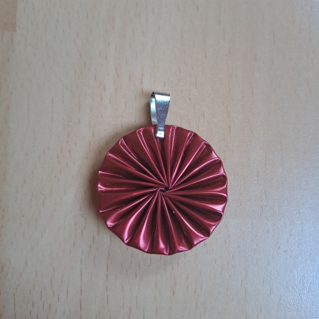 Kettenanhänger aus Kaffeekapsel, rot,  Upcycling