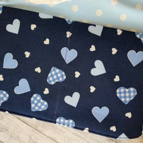 Windeltasche Lina blau/hellblau Herzen/Punkte