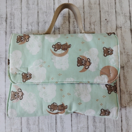 Windeltasche Lina mint/schwarzbraun Bärchen/Monde