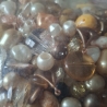 Perlen, Acryl-Perlen, cremeweiß/gelb/gold