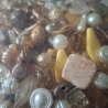 Perlen, Acryl-Perlen, cremeweiß/gelb/gold