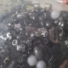 Perlen, Acryl-Perlen, schwarz/grau 