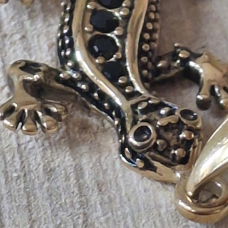 Anhänger, Edelstahl,  Salamander/Eidechse goldfarben