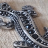 Anhänger, Edelstahl,  Salamander/Eidechse silberfarben 