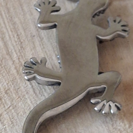 Anhänger, Edelstahl,  Salamander/Eidechse silberfarben 